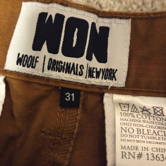 WON Woolf Originals New York Cargo Pants Men's 31 Streetwear Canvas Khaki Tan - Picture 7 of 8